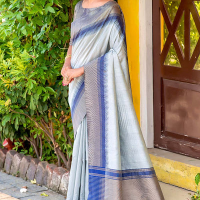 Sky Blue South Silk Saree