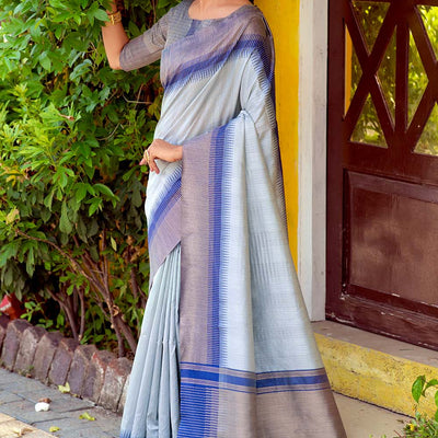 Sky Blue South Silk Saree