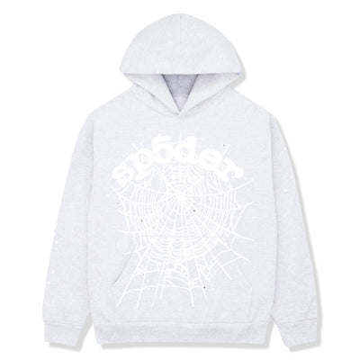 Sp5der OG Heather Grey Web Hoodie