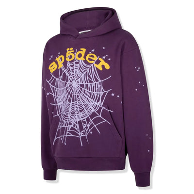 Sp5der Star OG Web V2 Purple Hoodie