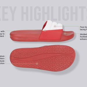 Squooshy Slides for Women : Red-White
