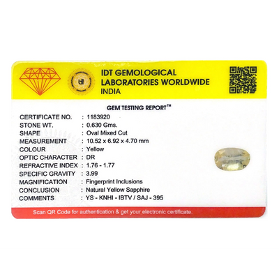 Yellow Sapphire - 3.15 Carat