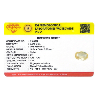 Yellow Sapphire - 2.73 Carat