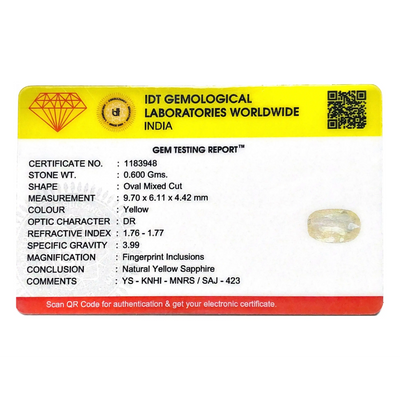 Yellow Sapphire - 3 Carat