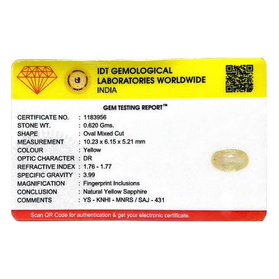 Yellow Sapphire - 3.1 Carat