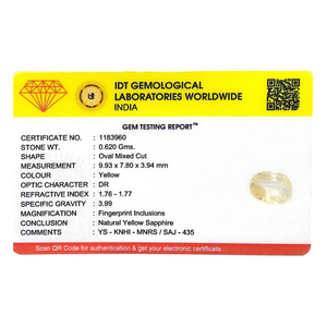Yellow Sapphire - 3.1 Carat