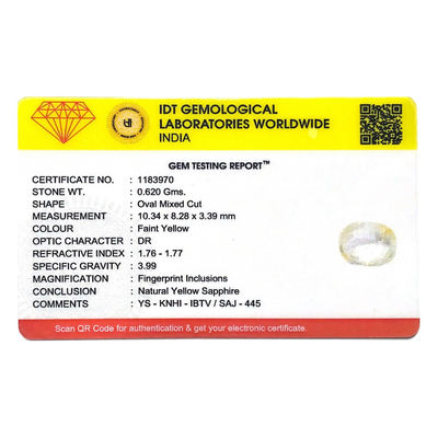 Yellow Sapphire - 3.1 Carat