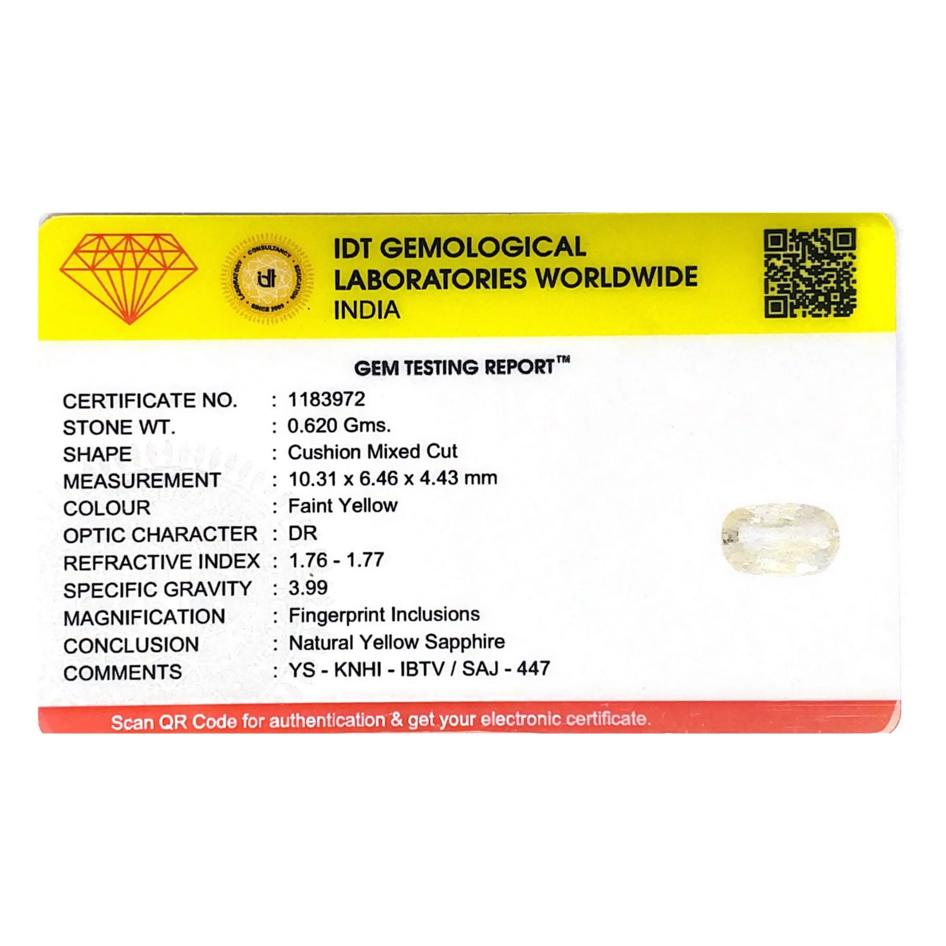 Yellow Sapphire - 3.1 Carat