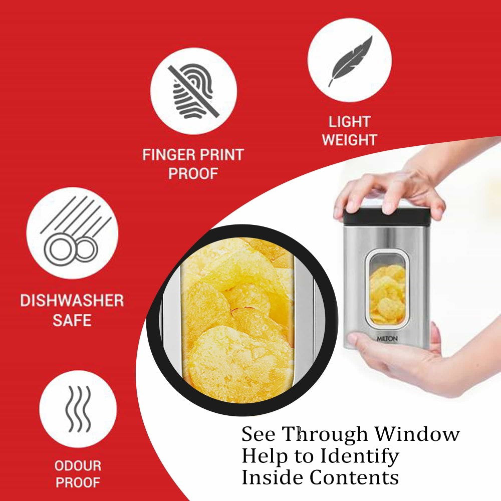 Steel Clear Square Jar (Milton)