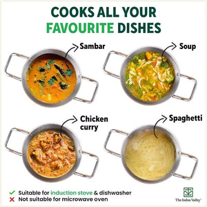 TurboCuk Tri-ply Stainless Steel Tall Biryani Pot/Casserole+ Glass Lid, Premium Quality, 3 Layer Thick Body, 100% Toxin-free, Non-stick, Induction & Gas, 6.5L