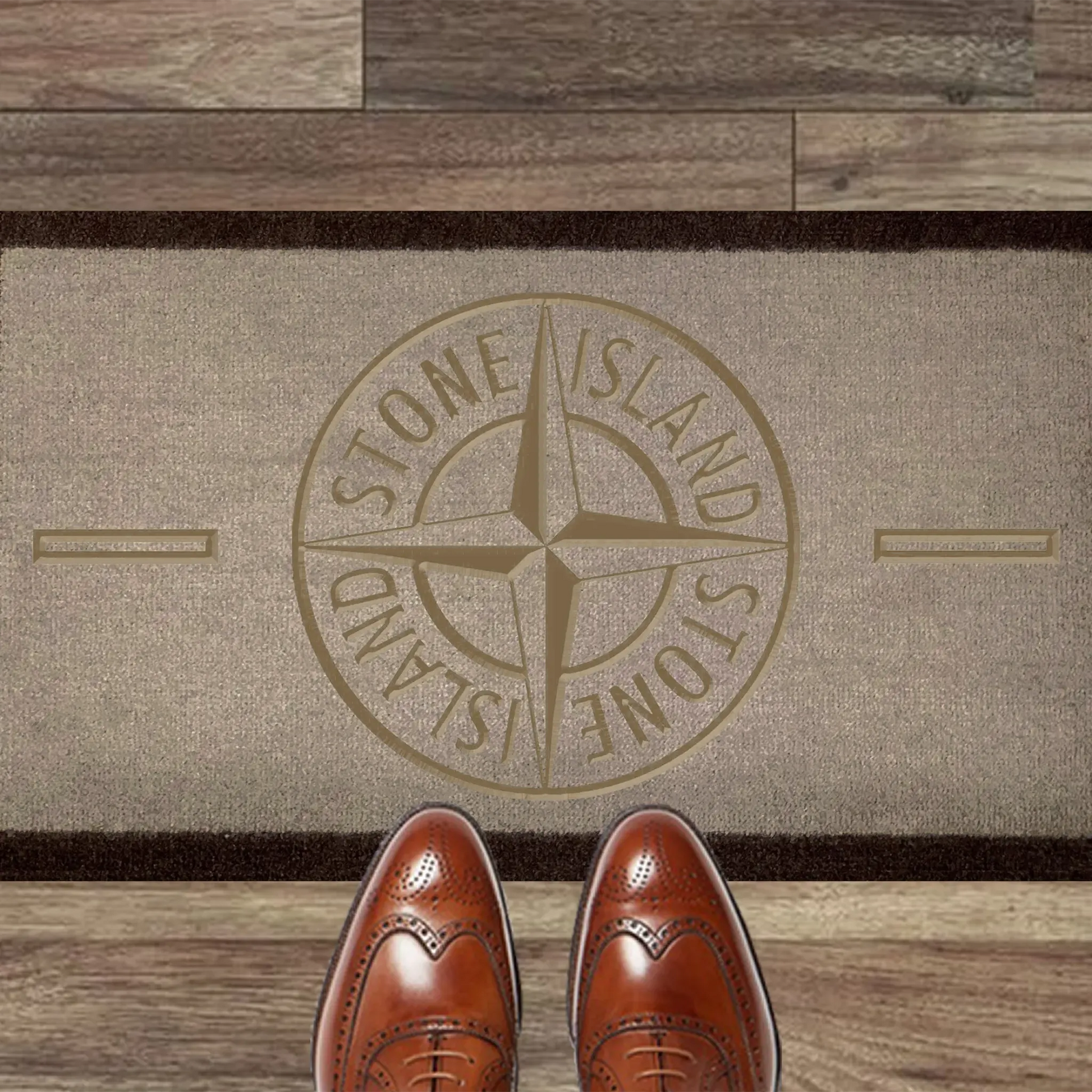 Stone Island Doormat Light Brown 70x40cm