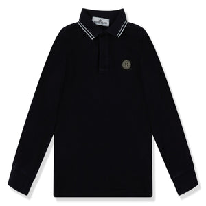 Preloved - Stone Island Junior Logo Compass Patch Navy Polo Shirt