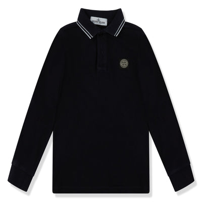 Preloved - Stone Island Junior Logo Compass Patch Navy Polo Shirt