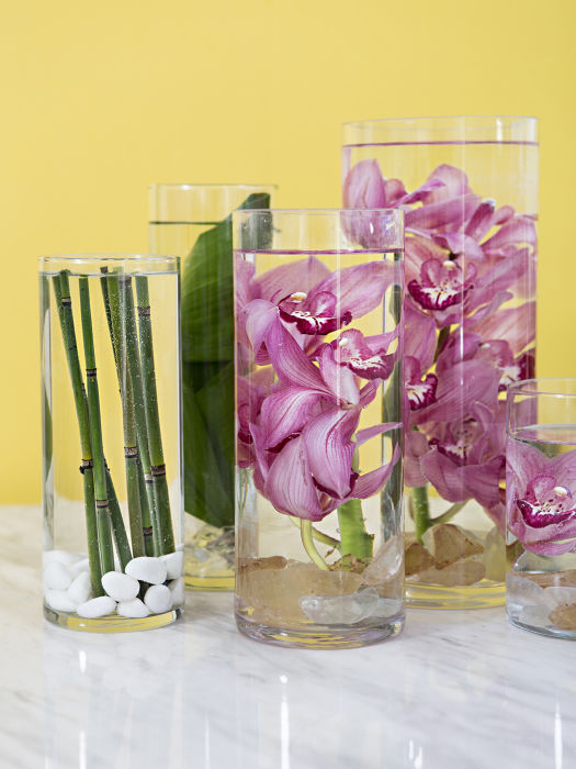 Submerged Tropical Centerpieces with Something Turquoise