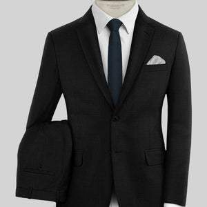 Super Black Satin Wool Suit