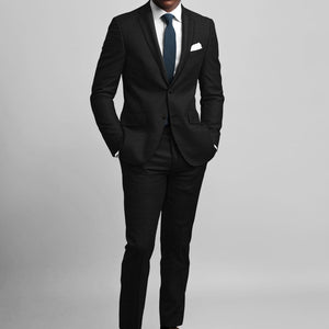 Super Black Satin Wool Suit