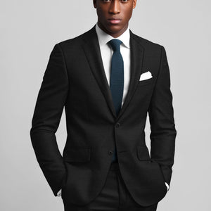 Super Black Satin Wool Suit