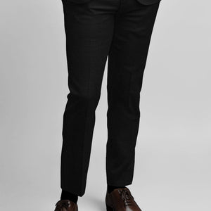 Super Black Satin Wool Suit
