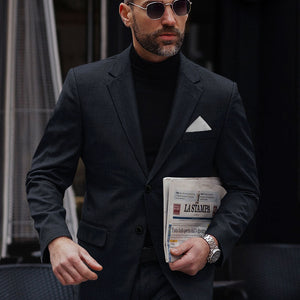 Super Blue Satin Wool Jacket