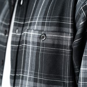 Superkicks | EMBROIDERED FLANNEL SHIRT  { GREY/BLACK