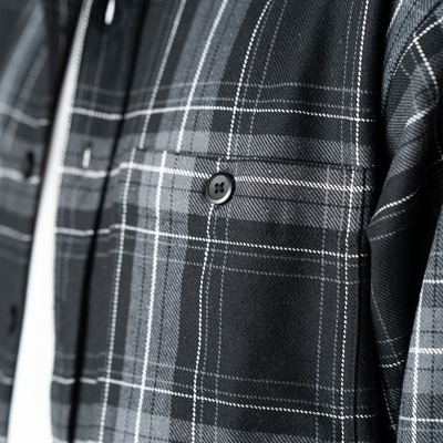 Superkicks | EMBROIDERED FLANNEL SHIRT  { GREY/BLACK