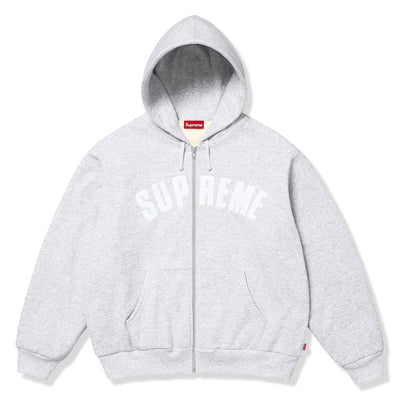 Supreme Arc Thermal Lined Ash Grey Zip-Up Hoodie