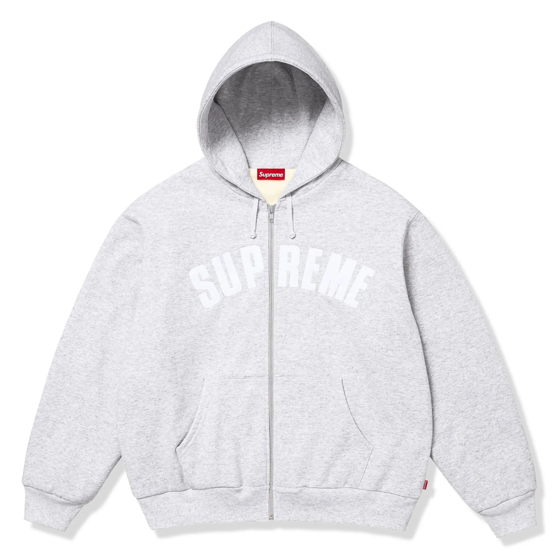 Supreme Arc Thermal Lined Ash Grey Zip-Up Hoodie