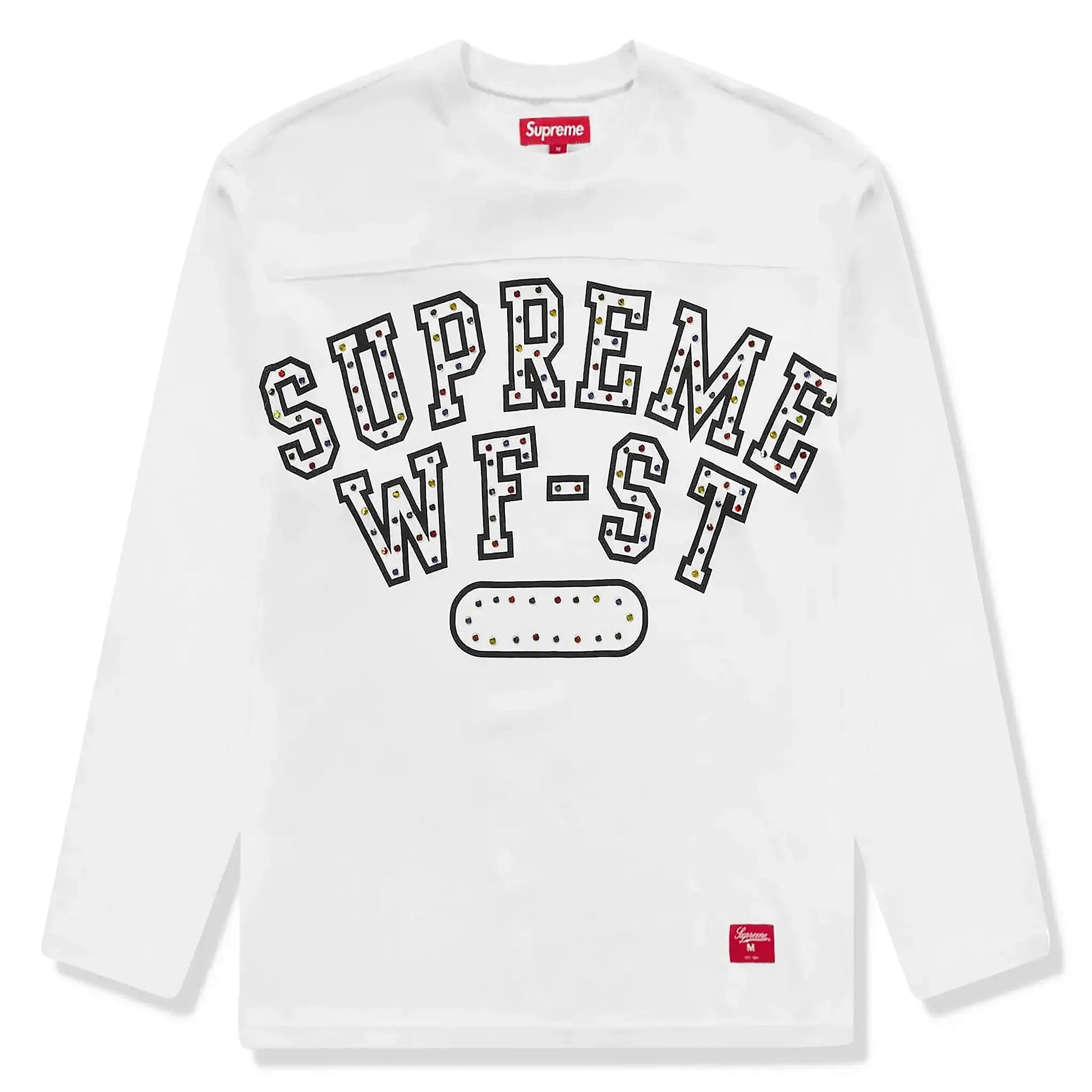 Preloved - Supreme Athletic Studded L/S White T-Shirt