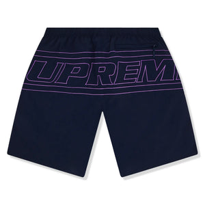 Supreme Big Logo Nylon Navy Shorts