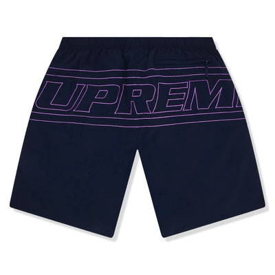 Supreme Big Logo Nylon Navy Shorts