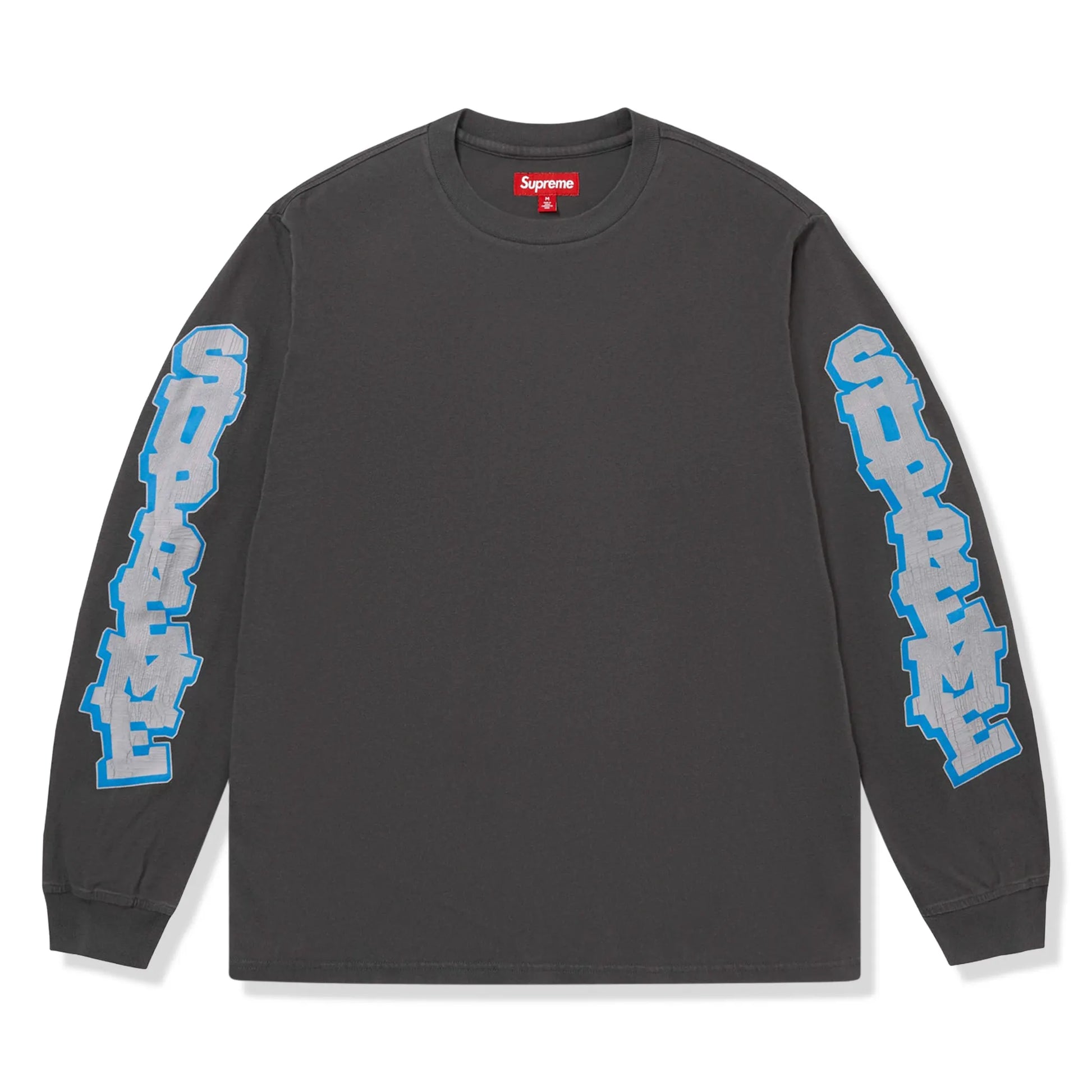 Supreme Cracked L/S Washed Black Top