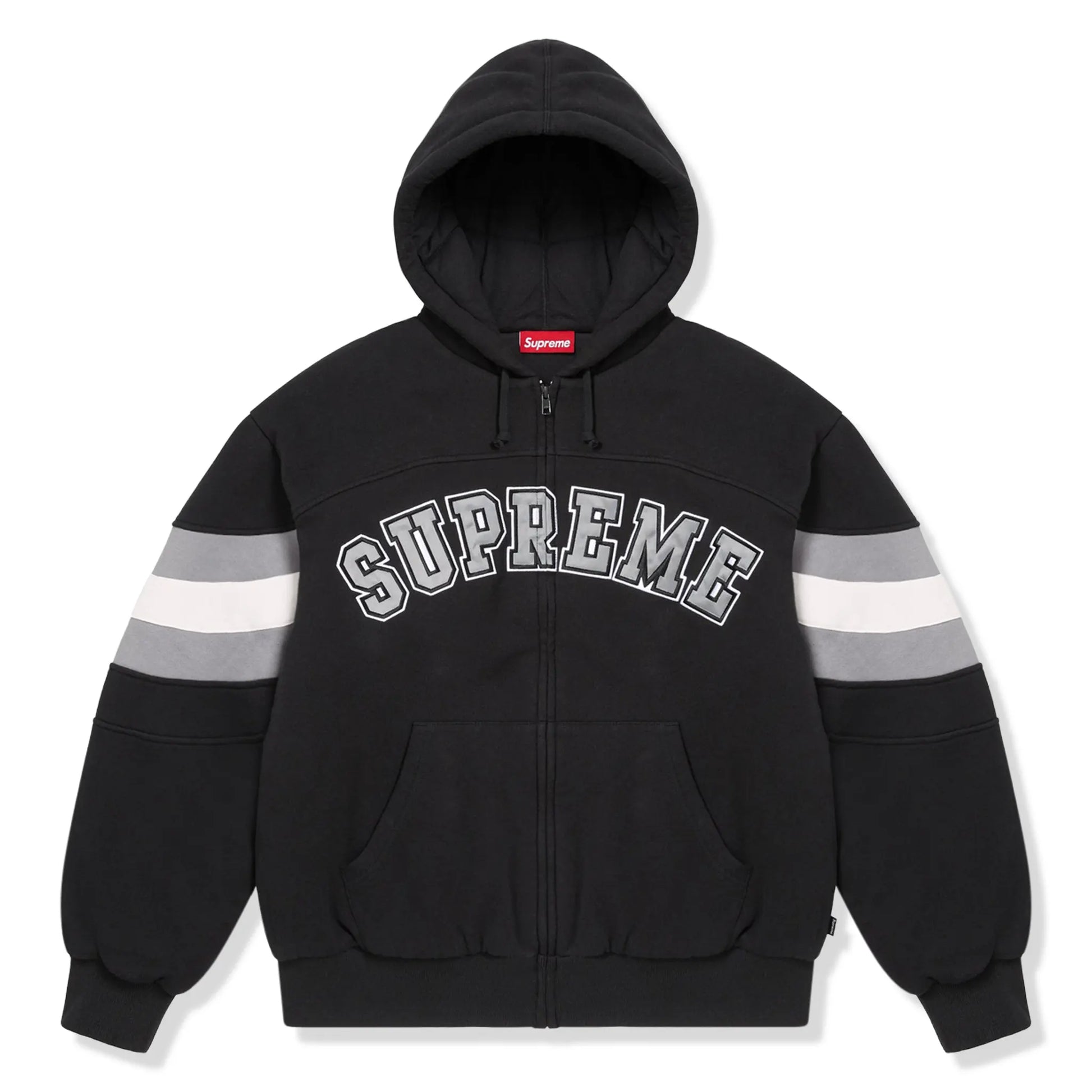 Supreme Filled Black Zip-Up Hooded Jacket