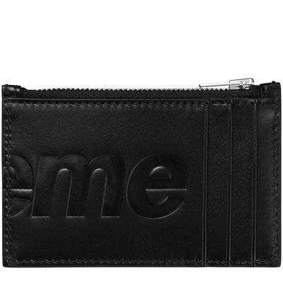 Supreme Leather Black Zipped Card Holder (FW25)