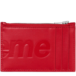 Supreme Leather Red Zipped Card Holder (FW25)