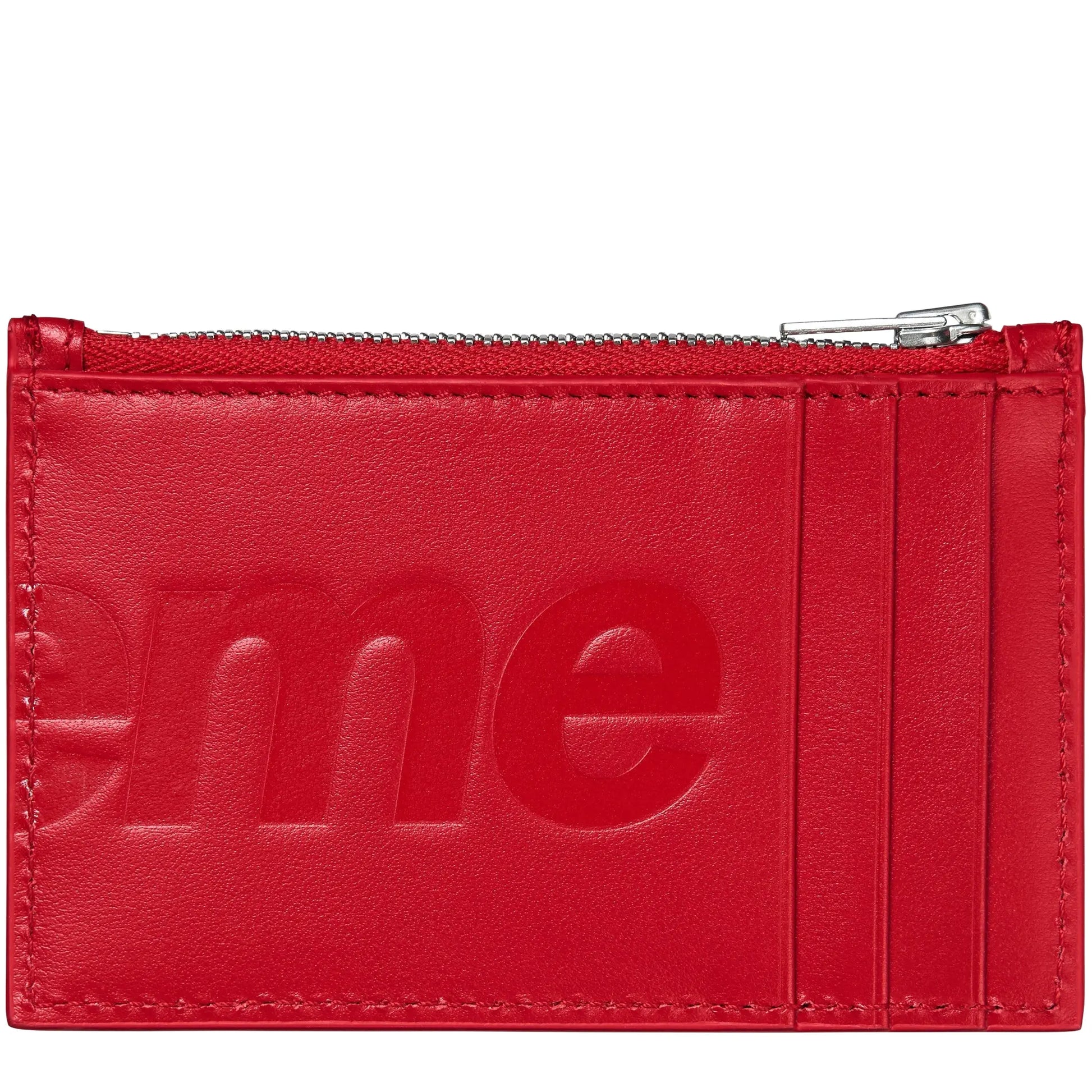 Supreme Leather Red Zipped Card Holder (FW25)