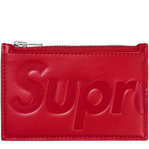 Supreme Leather Red Zipped Card Holder (FW25)