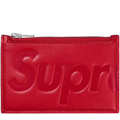 Supreme Leather Red Zipped Card Holder (FW25)