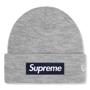 Supreme New Era Box Logo Heather Grey Beanie (FW25)