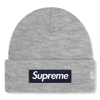 Supreme New Era Box Logo Heather Grey Beanie (FW25)