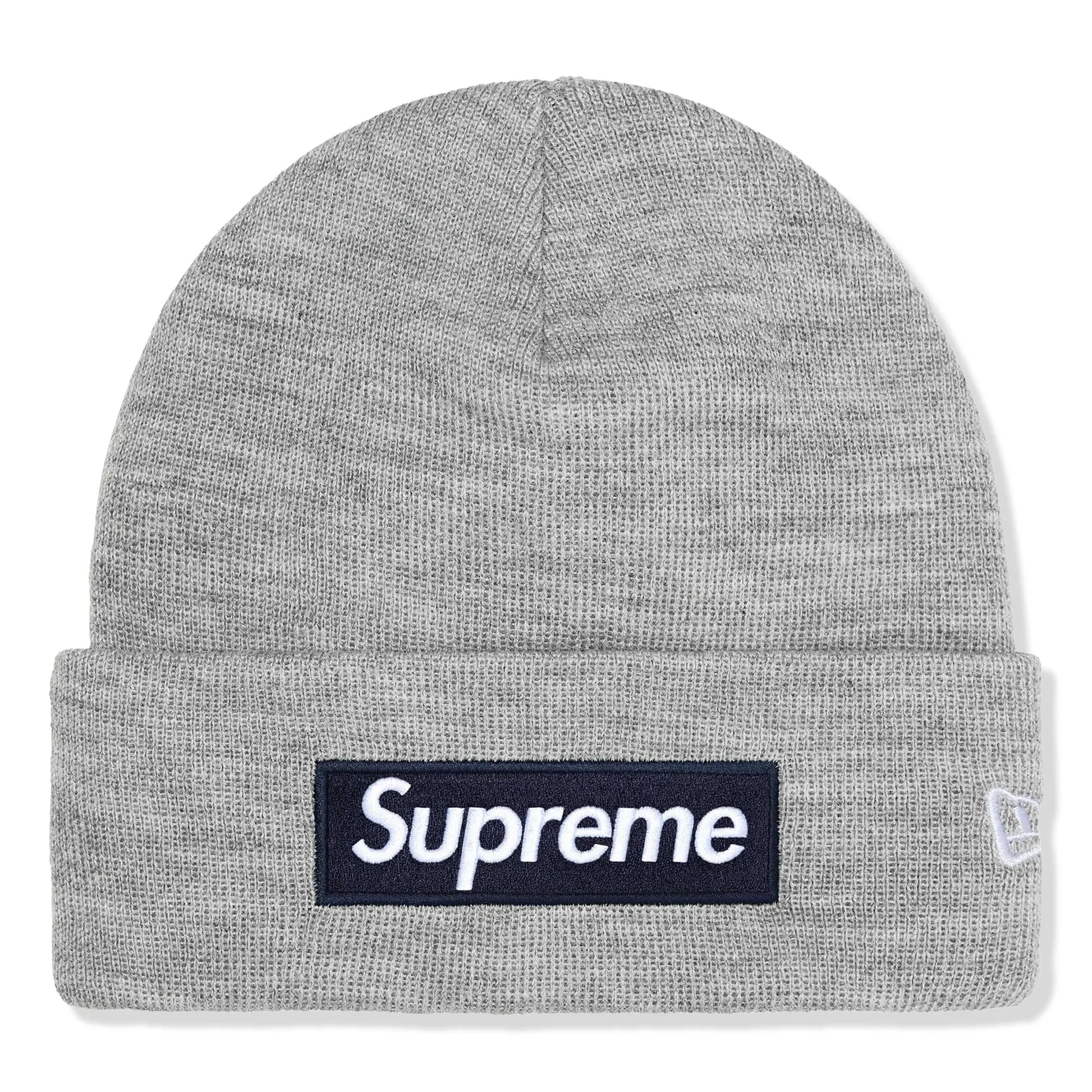 Supreme New Era Box Logo Heather Grey Beanie (FW25)