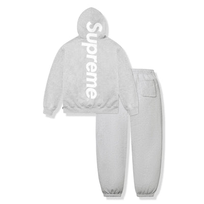 Supreme Satin Applique Heather Grey Hoodie & Sweatpants (FW25)