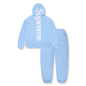 Supreme Satin Applique Light Blue Hoodie & Sweatpants (FW24)