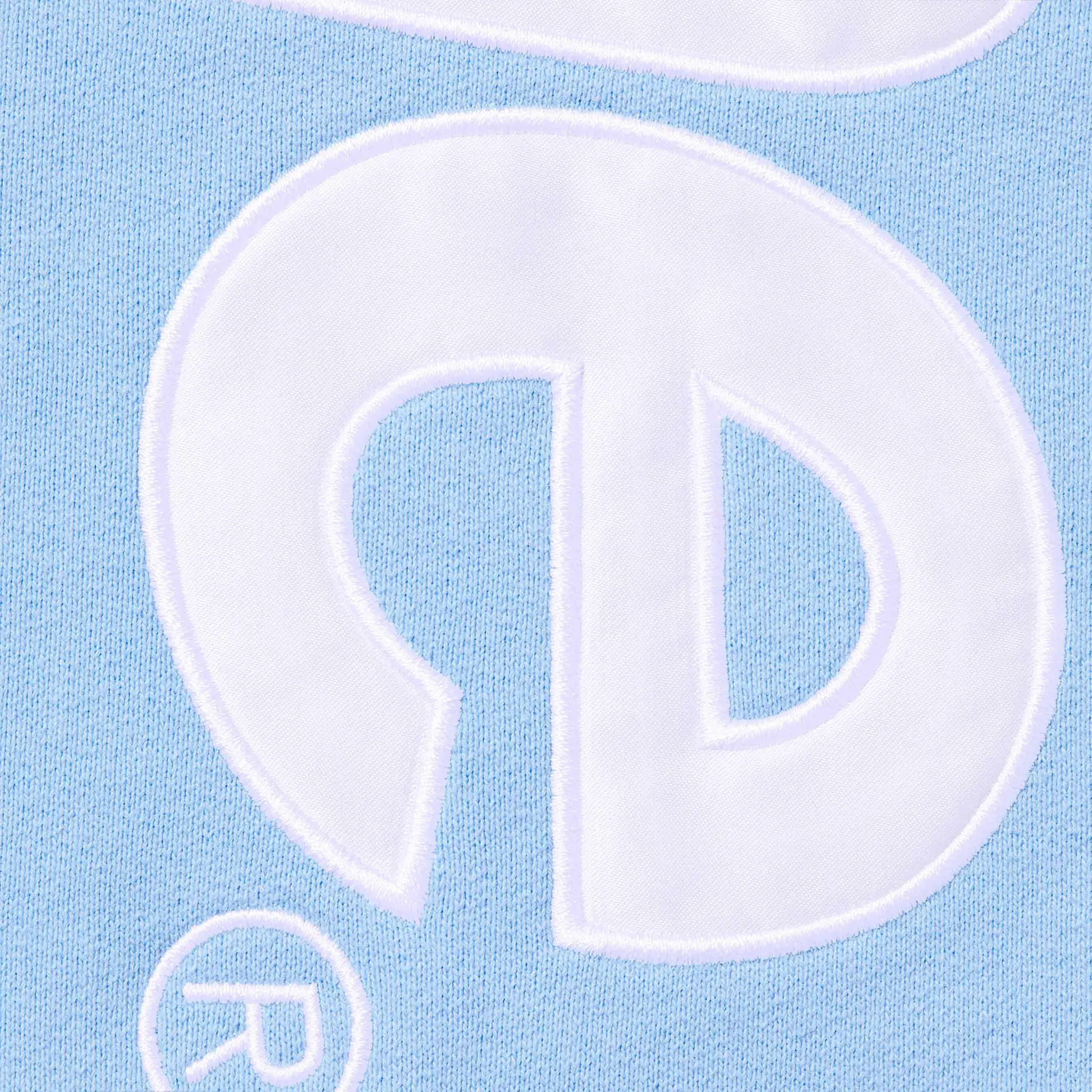 Supreme Satin Applique Light Blue Hoodie (FW24)