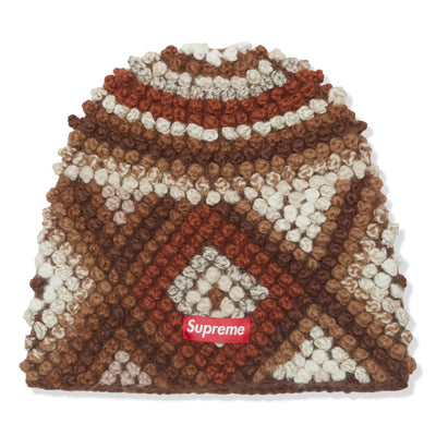 Supreme Textured Knit Brown Beanie (FW25)