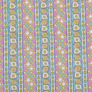 Cyan Border Multi Color Patchrs Screen Print Cotton Double Bed Sheet