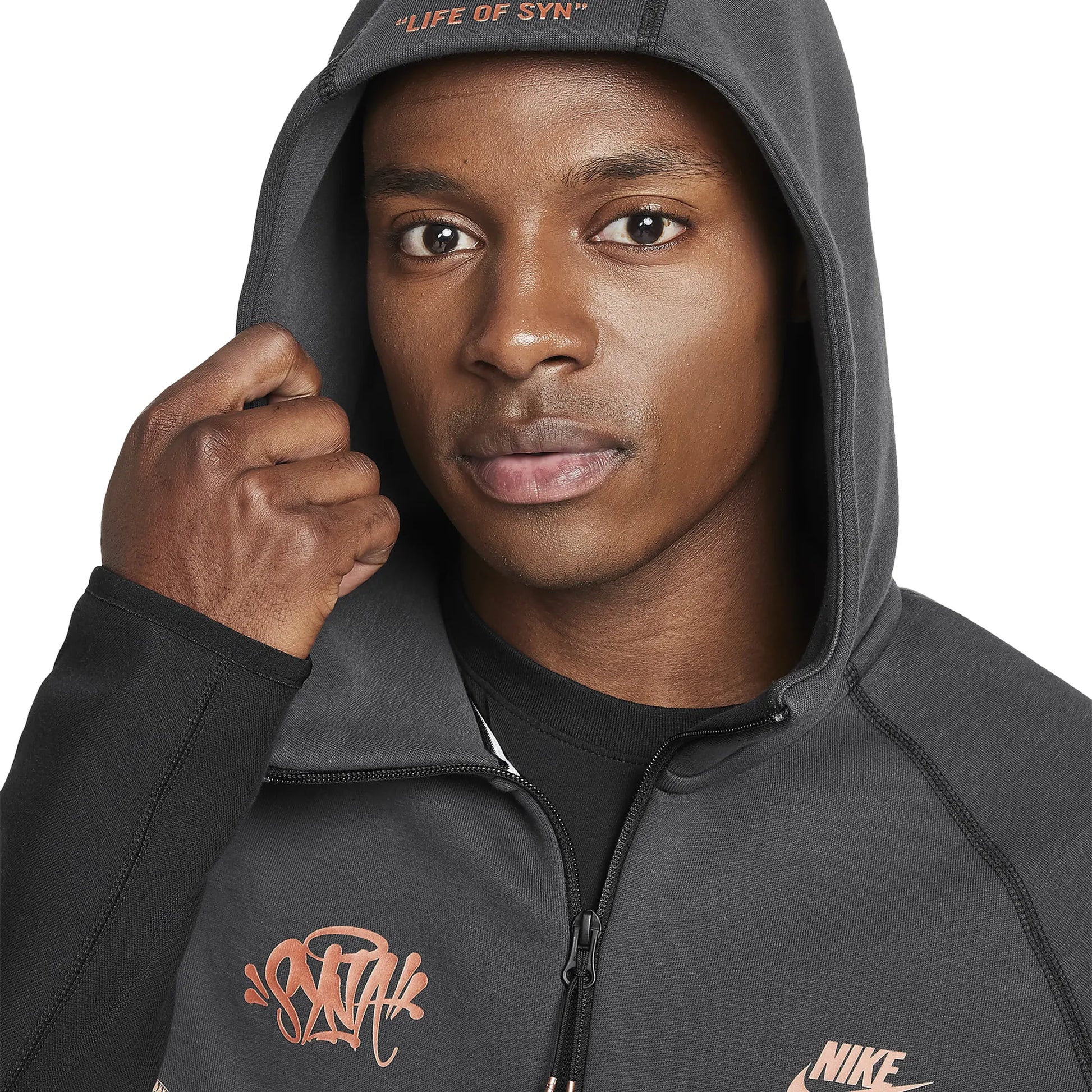 Nike x Syna World x Central Cee Tech Fleece Black Zip-Up Hoodie
