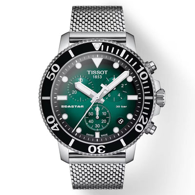 Tissot T-Sport Black & Green Dial Men 45.5mm