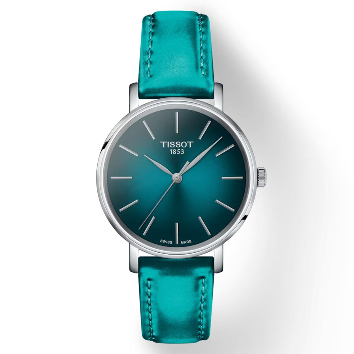 Tissot T-Classic Graded Turquoise & Black Dial Women 34mm