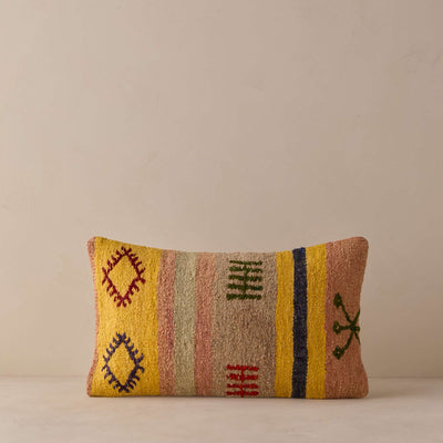 Vintage Lumbar Pillow No. 335, 12" x 20"