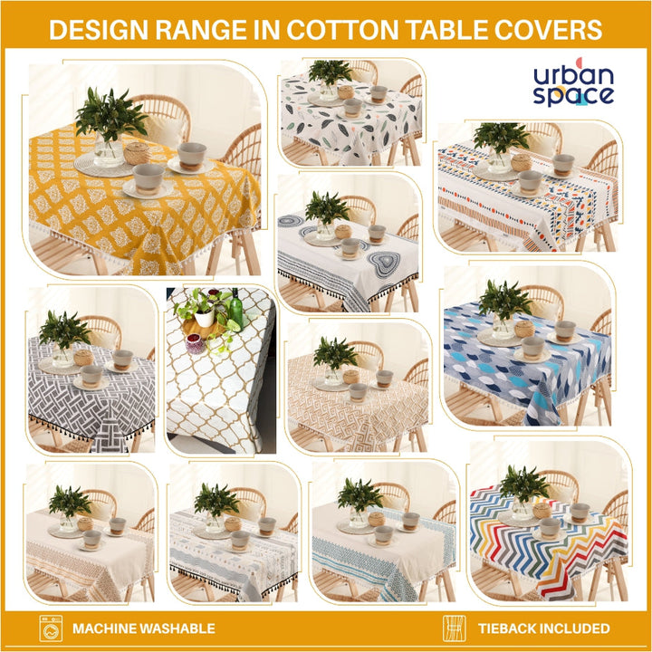 100% Cotton Table cloth/ table cover / table runner for 4 or 6 seater Dining / Centre Table - Ropeknot Grey